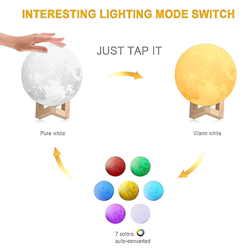 3D Moon Crystal Ball™ | 7 Automatic Colors
