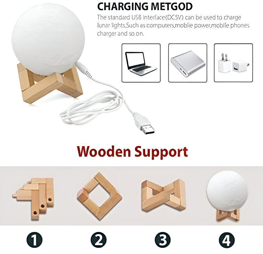 3D Moon Crystal Ball™ | 7 Automatic Colors